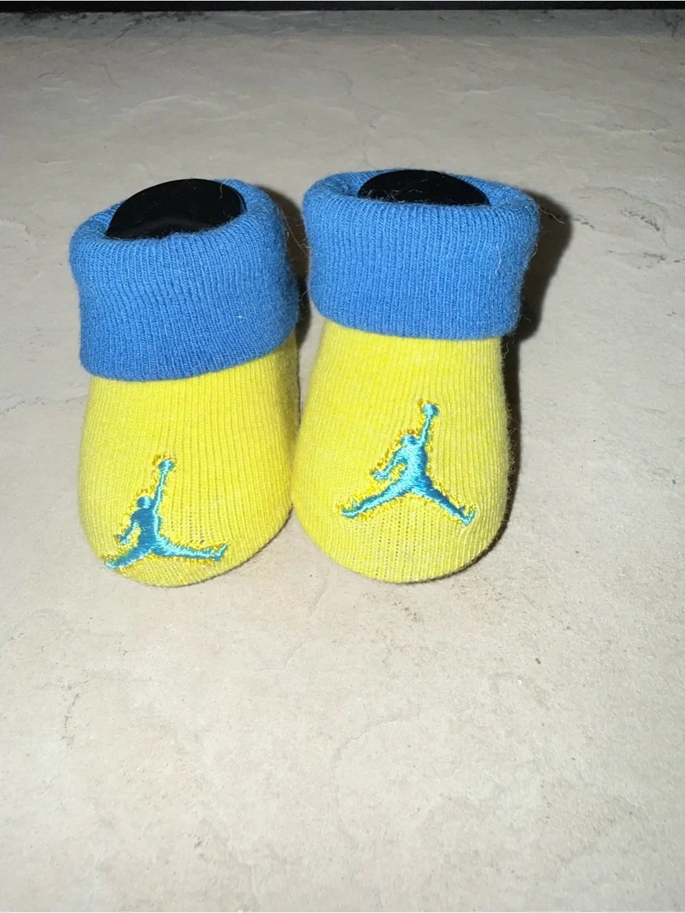 Micheal Jordan infant yellow blue booties new never worn